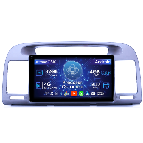 Navigatii Dedicate - Navigatie dedicata Toyota Camry 2002-2006, 4GB RAM 32GB ROM, Octacore, Android 14, Display QLED  10", DSP, Carplay&Android Auto, SIM 4G, Bluetooth, Ventilator Activ