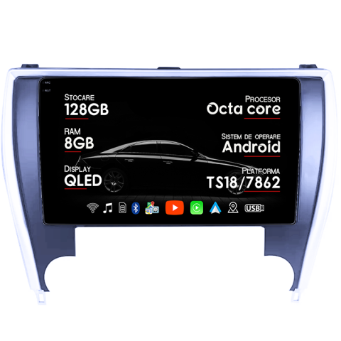 Camry 2014-2017 - Navigatie dedicata Toyota Camry 2014-2017, 8GB RAM 128GB ROM, Octacore, Platforma TS18, Android 14, Display QLED 10", Suporta camera 360", DSP, Carplay&AndroidAuto - Copie