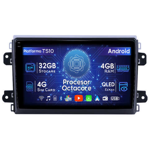 SX4 2006-2014 - Navigatie dedicata Suzuki SX4 2006-2014, 4GB RAM 32GB ROM, Octacore, Android 14, Display QLED 1K 9", DSP, Carplay&Android Auto, SIM 4G, Bluetooth, Ventilator Activ