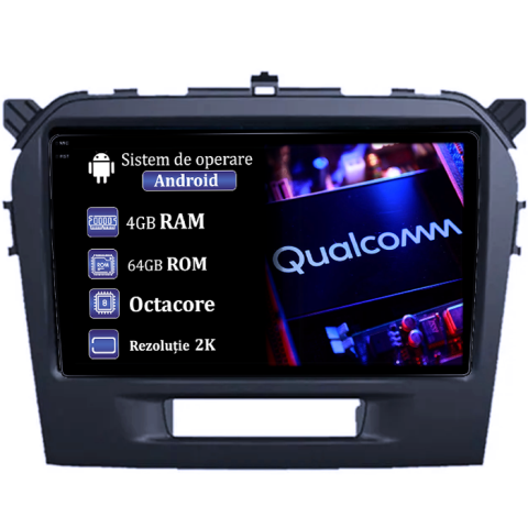 Navigatii Dedicate - Navigatie dedicata Suzuki Wagonr 2010-2018, 4GB RAM 64GB ROM, Procesor Qualcomm Octacore, Android 14, Rezolutie 2K, Display QLED 9", DSP, Carplay&Android Auto, SIM 4G