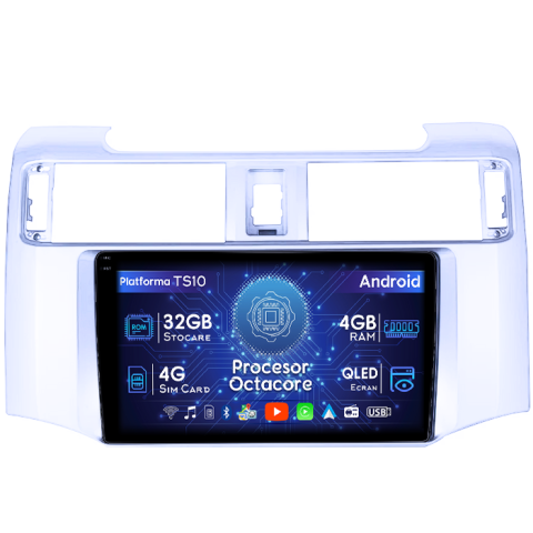 Toyota - Navigatie dedicata Toyota 4Runner 2009-2017, 4GB RAM 32GB ROM, Octacore, Android 14, Display QLED 1K 9", DSP, Carplay&Android Auto, SIM 4G, Bluetooth, Ventilator Activ