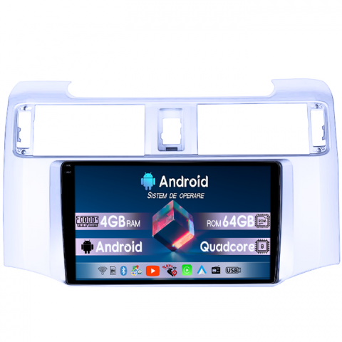 Toyota - Navigatie dedicata Toyota 4Runner 2009-2017, Android 14, Wireless Carplay si Android auto 4GB RAM 64GB ROM, Display QLED  9 inch, Microfon Extern