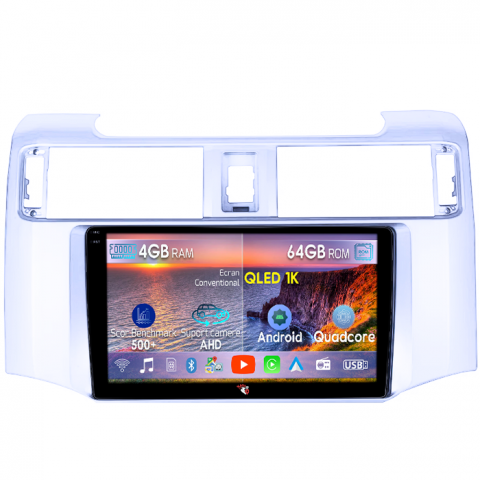 4Runner 2009-2017 - Navigatie dedicata Toyota 4Runner 2009-2017, 4GB RAM 64GB ROM, Octacore, Android 14, Display QLED 1K 9", Carplay&Android Auto, SIM 4G, Ventilator Activ