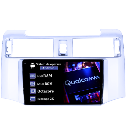 4Runner 2009-2017 - Navigatie dedicata Toyota 4Runner 2009-2017, 4GB RAM 64GB ROM, Procesor Qualcomm Octacore, Android 14, Rezolutie 2K, Display QLED 9", DSP, Carplay&Android Auto, SIM 4G