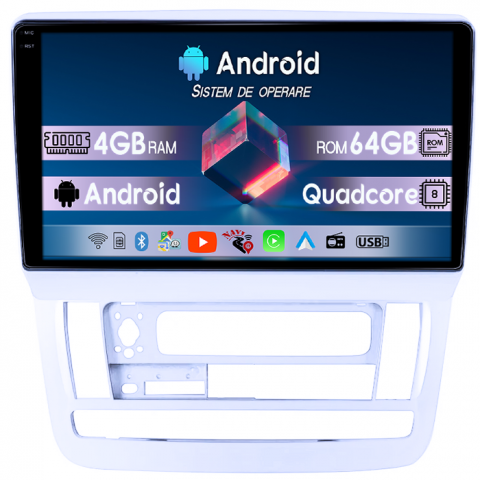 Alphard 2002-2008 - Navigatie dedicata Toyota Alphard 2002-2008, 4GB RAM 64GB ROM, Quad Core, Display 9" QLED  Carplay, Android 14, Bluetooth, Magazin Play, Suport Camere AHD