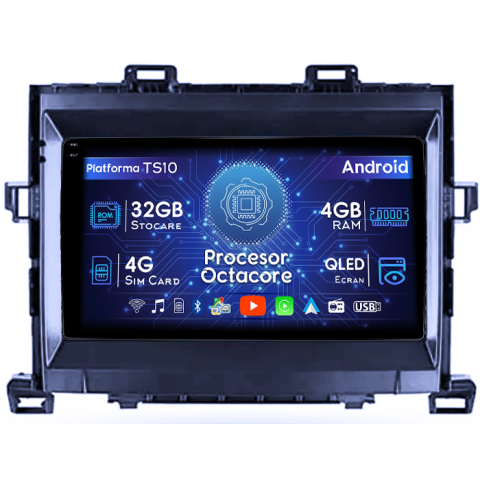 Toyota Alphard 2008-2014 - Navigatie dedicata Toyota Alphard 2008-2014, 4GB RAM 32GB ROM, Octacore, Android 14, Display QLED 1K 9", DSP, Carplay&Android Auto, SIM 4G, Bluetooth, Ventilator Activ