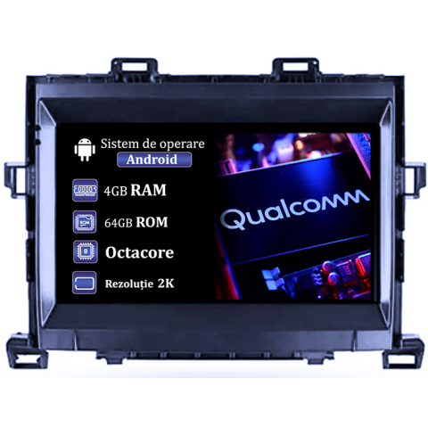 Navigatii Dedicate - Navigatie dedicata Toyota Alphard 2008-2014, 4GB RAM 64GB ROM, Procesor Qualcomm Octacore, Android 14, Rezolutie 2K, Display QLED 9", DSP, Carplay&Android Auto, SIM 4G