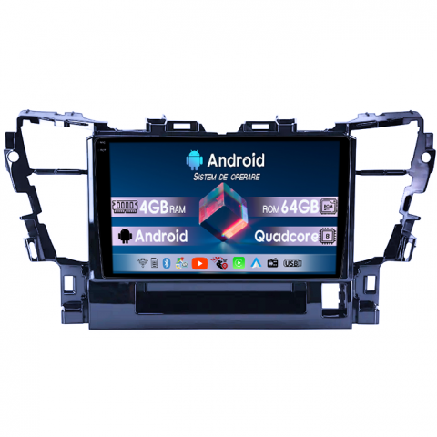 Toyota - Navigatie dedicata Toyota Alphard 2015-2020, 4GB RAM 64GB ROM, Quadcore, Android 14, Display QLED 1K, 9", DSP, Carplay&Android Auto, Suport camere AHD