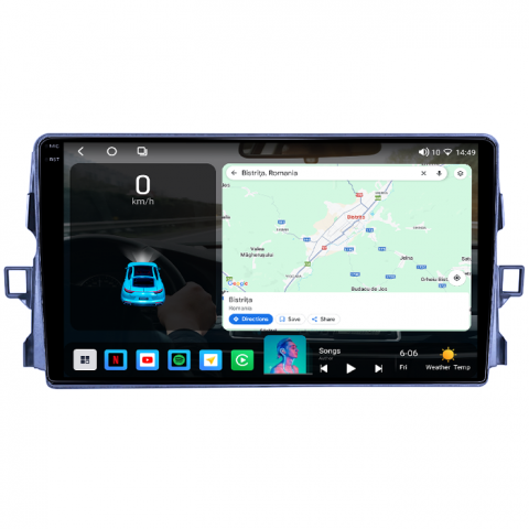 Navigatie dedicata Toyota Auris 2006-2011, 4GB RAM 64GB ROM, Octacore, Android 14, Display QLED 1K 9", Carplay&Android Auto, SIM 4G, Ventilator Activ [1]