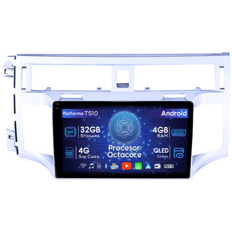 Navigatii Dedicate - Navigatie dedicata Toyota Avalon 2005-2010, 4GB RAM 32GB ROM, Octacore, Android 14, Display QLED  9", DSP, Carplay&Android Auto, SIM 4G, Bluetooth, Ventilator Activ