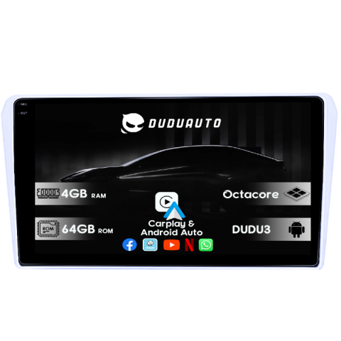 Avensis 2002-2008 - Navigatie dedicata Toyota Avensis 2002-2008 Silver, DUDU3, 4GB RAM 64GB ROM, Octacore, Platforma 8581, Android, Display QLED 9", DSP, Carplay&AndroidAuto