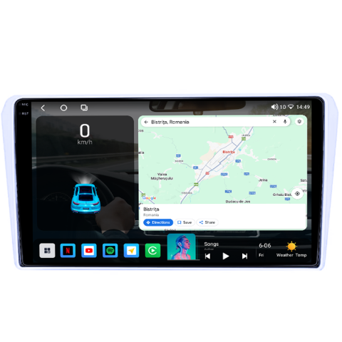 Navigatie dedicata Toyota Avensis 2002-2008 Silver, 4GB RAM 64GB ROM, Procesor Qualcomm Octacore, Android 14, Rezolutie 2K, Display QLED 9", DSP, Carplay&Android Auto, SIM 4G [2]