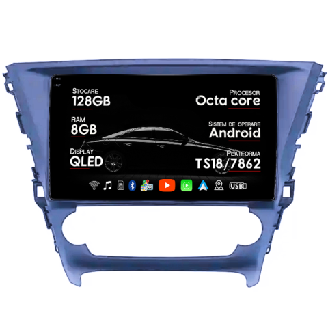 Navigatii Dedicate - Navigatie dedicata Toyota Avensis Touring Sports, 8GB RAM 128GB ROM, Octacore, Platforma TS18, Android 14, Display QLED 10", Suporta camera 360", DSP, Carplay&Android Auto, SIM 4G, Ventilator Activ