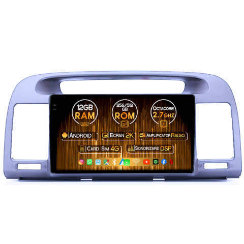 Navigatii Dedicate - Navigatie dedicata Toyota Camry 2002-2006,12GB RAM 256GB ROM, Android 13, Rezolutie 2K, Display QLED, 9", DSP, Carplay, Android Auto, Internet, Youtube, Waze,