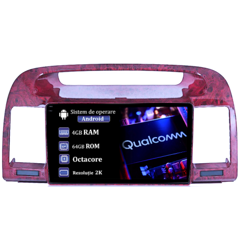 Navigatii Dedicate - Navigatie dedicata Toyota Camry 2002-2006, 4GB RAM 64GB ROM, Procesor Qualcomm Octacore, Android 14, Rezolutie 2K, Display QLED 9", DSP, Carplay&Android Auto, SIM 4G
