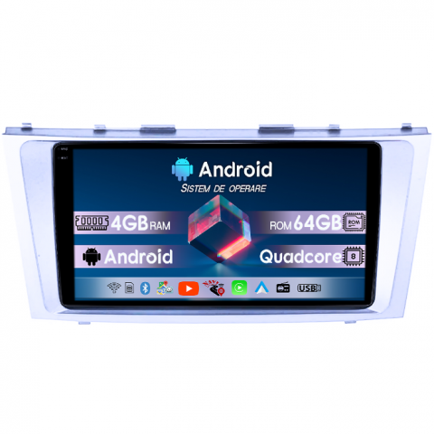 Toyota - Navigatie dedicata Toyota Camry 2006-2011, 4GB RAM 64GB ROM, Quad Core, Display 9" QLED 1K, Carplay, Android 14, Bluetooth, Magazin Play, Suport Camere AHD