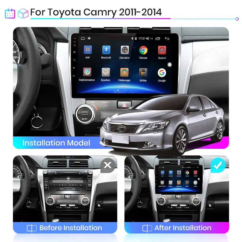 Navigatie dedicata Toyota Camry 2011-2014, 4GB RAM 64GB ROM, Procesor Qualcomm Octacore, Android 14, Rezolutie 2K, Display QLED 9", DSP, Carplay&Android Auto, SIM 4G [5]