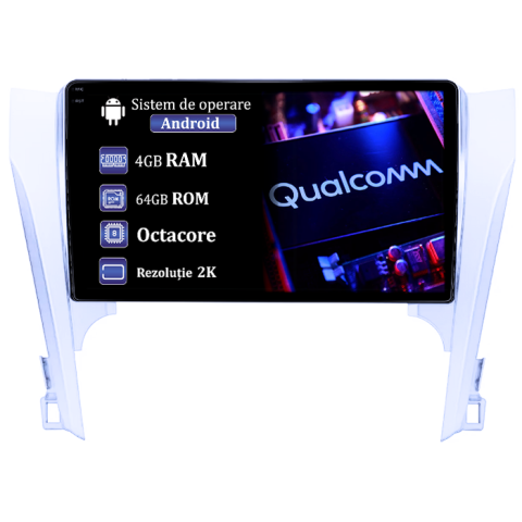 Navigatii Dedicate - Navigatie dedicata Toyota Camry 2011-2014, 4GB RAM 64GB ROM, Procesor Qualcomm Octacore, Android 14, Rezolutie 2K, Display QLED 9", DSP, Carplay&Android Auto, SIM 4G