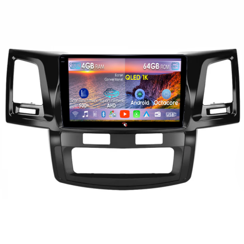 Navigatii Dedicate - Navigatie dedicata Toyota Hilux 2005-2015, 4GB RAM 64GB ROM, Octacore, Android 14, Display QLED 10", DSP, Carplay&Android Auto, SIM 4G, Ventilator Activ