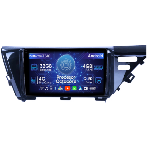 Camry 2017-2020 - Navigatie dedicata Toyota Camry 2017-2020, 4GB RAM 32GB ROM, Octacore, Android 14, Display QLED 1K 10", DSP, Carplay&Android Auto, SIM 4G, Bluetooth, Ventilator Activ