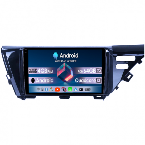 Toyota - Navigatie dedicata Toyota Camry 2017-2020, 4GB RAM 64GB ROM, Quadcore, Android 14, Display QLED 1K, 9", DSP, Carplay&Android Auto, Suport camere AHD