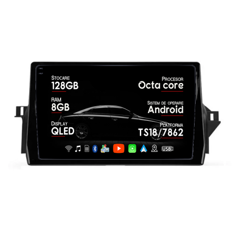 Camry 2020-2022 - Navigatie dedicata Toyota Camry 2020-2022, Octacore, Platforma TS18, Android 14, Display QLED 9", Suporta camera 360", DSP, Carplay&Android