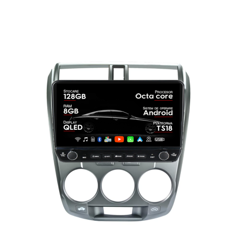 City 2008-2013 - Navigatie dedicata Honda City 2008- 2013 Tesla Cu Butoane Rotative Model 2024, ANDROID 13, 10 inch , 8+128GB, Internet, Aplicatii, Waze, GPS