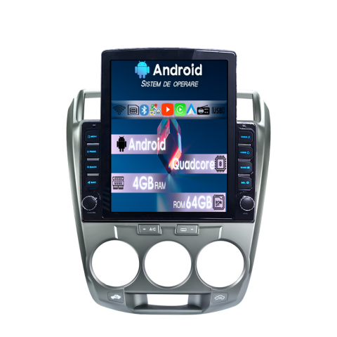 City 2008-2013 - Navigatie dedicata Honda City 2008- 2013 Tesla Style, 4GB RAM 64GB ROM, Procesor Quadcore, Android 14, Display QLED 9.7", DSP, Carplay&Android Auto