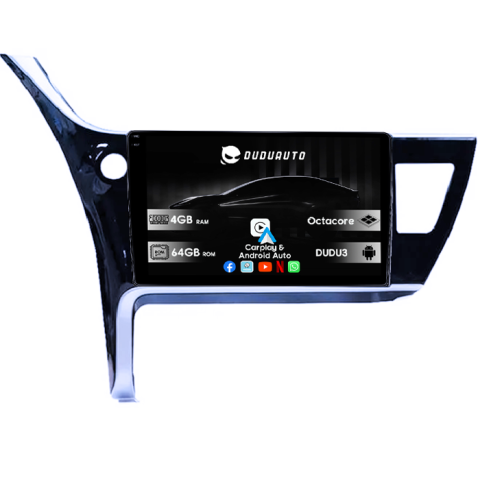 Corolla E18 2018-2019 - Navigatie dedicata Toyota Corolla 2017-2020, DUDU3, 4GB RAM 64GB ROM, Octacore, Platforma 8581, Android, Display QLED 9", DSP, Carplay&AndroidAuto