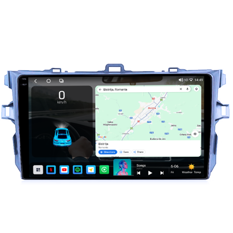 Navigatie dedicata Toyota Corolla 2006-2013, 4GB RAM 32GB ROM, Octacore, Android 14, Display QLED 1K 9", DSP, Carplay&Android Auto, SIM 4G, Bluetooth, Ventilator Activ [1]