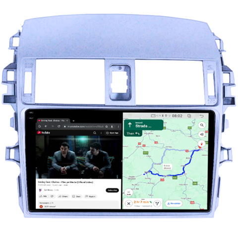 Navigatie dedicata Toyota Corolla 2006 - 2013, 8GB RAM 128GB ROM, Octacore, Platforma TS18, Android 14, Display QLED 9", Suporta camera 360", DSP, Carplay&Android Auto, SIM 4G, Ventilator Activ [6]