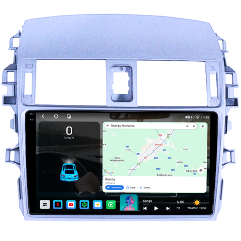 Navigatie dedicata Toyota Corolla 2006 - 2013, 8GB RAM 128GB ROM, Octacore, Platforma TS18, Android 14, Display QLED 9", Suporta camera 360", DSP, Carplay&Android Auto, SIM 4G, Ventilator Activ [1]