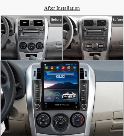 Navigatie dedicata Toyota Corolla 2006-2013,Tesla Style, ANDROID 13,Carplay&Android Auto, 10 inch , 8+128GB, Internet, Aplicatii, Waze, GPS [2]
