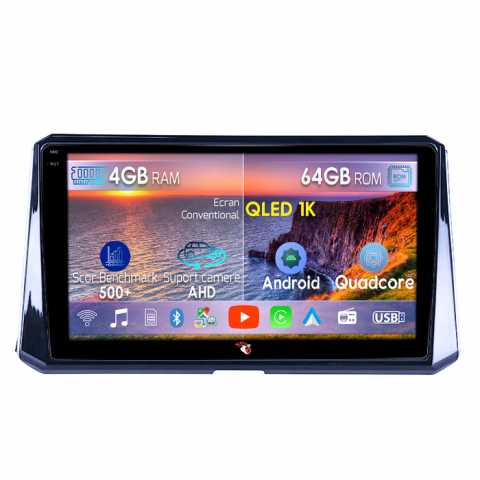 Toyota Corolla 2018-2020 - Navigatie dedicata Toyota Corolla 2018-2020, 4GB RAM 64GB ROM, Octacore, Android 14, Display QLED 1K 9", Carplay&Android Auto, SIM 4G, Ventilator Activ