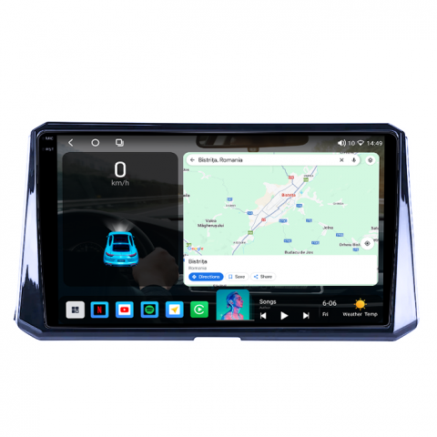 Navigatie dedicata Toyota Corolla, Auris 2018-2019, 4GB RAM 64GB ROM, Octacore, Android 14, Display QLED 1K 10", Carplay&Android Auto, SIM 4G, Ventilator Activ [1]