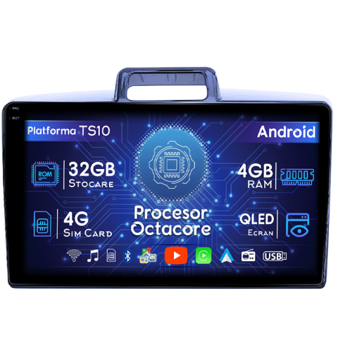 Navigatii Dedicate - Navigatie dedicata Toyota Corolla Axio 2015-2017, 4GB RAM 32GB ROM, Octacore, Android 14, Display QLED  9", DSP, Carplay&Android Auto, SIM 4G, Bluetooth, Ventilator Activ