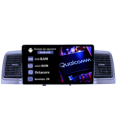 Navigatii Dedicate - Navigatie dedicata Toyota Corolla EX 2007-2012, 4GB RAM 64GB ROM, Procesor Qualcomm Octacore, Android 14, Rezolutie 2K, Display QLED 9", DSP, Carplay&Android Auto, SIM 4G