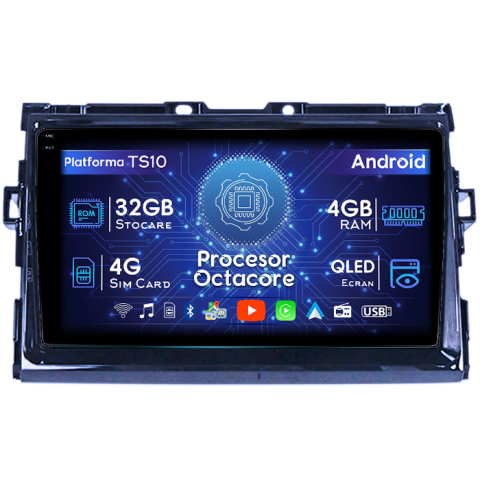 Toyota - Navigatie dedicata Toyota Estima 2006-2012, 4GB RAM 32GB ROM, Octacore, Android 14, Display QLED 1K 9", DSP, Carplay&Android Auto, SIM 4G, Bluetooth, Ventilator Activ