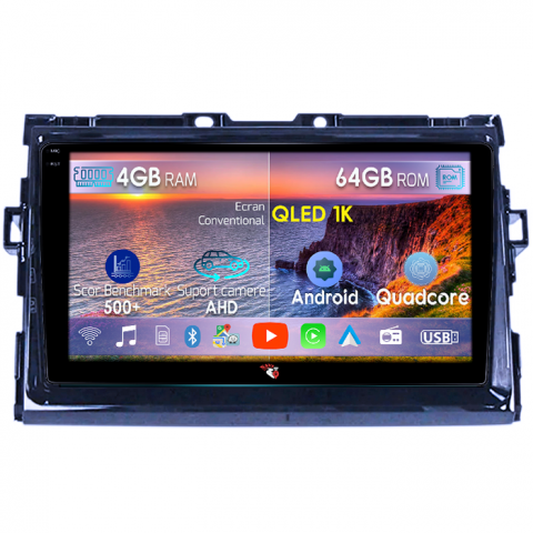 Toyota - Navigatie dedicata Toyota Estima 2006-2012, 4GB RAM 64GB ROM, Octacore, Android 14, Display QLED 1K 9", Carplay&Android Auto, SIM 4G, Ventilator Activ