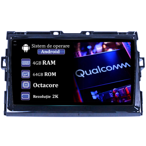 Navigatii Dedicate - Navigatie dedicata Toyota Estima 2006-2012, 4GB RAM 64GB ROM, Procesor Qualcomm Octacore, Android 14, Rezolutie 2K, Display QLED 9", DSP, Carplay&Android Auto, SIM 4G