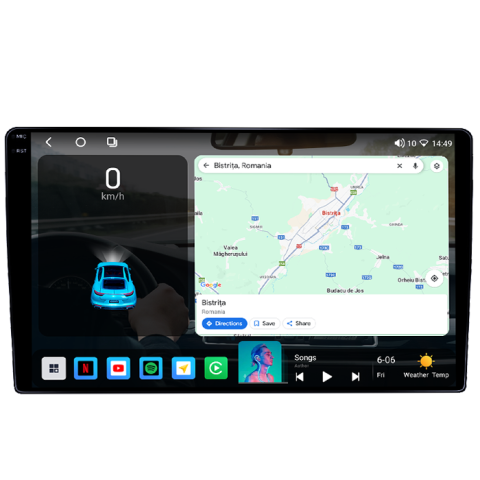 Navigatie dedicata Toyota Etios, 4GB RAM 64GB ROM, Procesor Qualcomm Octacore, Android 14, Rezolutie 2K, Display QLED 9", DSP, Carplay&Android Auto, SIM 4G [3]