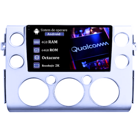 Navigatii Dedicate - Navigatie dedicata Toyota FJ Cruiser J15 2006-2020, 4GB RAM 64GB ROM, Procesor Qualcomm Octacore, Android 14, Rezolutie 2K, Display QLED 9", DSP, Carplay&Android Auto, SIM 4G