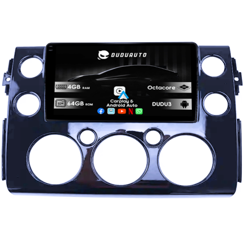 FJ Cruiser J15 2006-2020 - Navigatie dedicata Toyota FJ Cruiser J15 2006-2020 Black, DUDU3, 4GB RAM 64GB ROM, Octacore, Platforma 8581, Android, Display QLED 9", DSP, Carplay&AndroidAuto