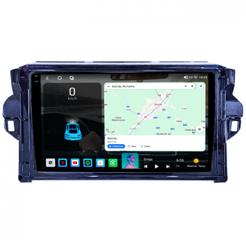 Navigatie dedicata Toyota Fortuner 2015-2020, 4GB RAM 64GB ROM, Octacore, Android 14, Display QLED 1K 9", Carplay&Android Auto, SIM 4G, Ventilator Activ [1]