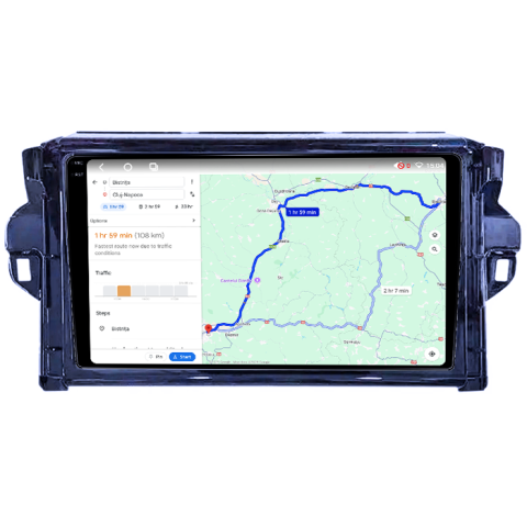Navigatie dedicata Toyota Fortuner 2015-2020, 4GB RAM 64GB ROM, Procesor Qualcomm Octacore, Android 14, Rezolutie 2K, Display QLED 9", DSP, Carplay&Android Auto, SIM 4G [5]