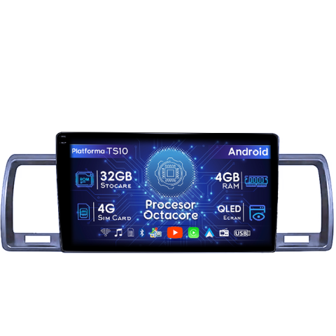 Toyota - Navigatie dedicata Toyota Hiace 2004-2019, 4GB RAM 32GB ROM, Octacore, Android 14, Display QLED 1K 9", DSP, Carplay&Android Auto, SIM 4G, Bluetooth, Ventilator Activ