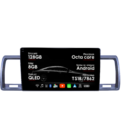 Navigatii Dedicate - Navigatie dedicata Toyota Hiace 2004-2019, 8GB RAM 128GB ROM, Octacore, Platforma TS18, Android 14, Display QLED 9", Suporta camera 360", DSP, Carplay&Android Auto, SIM 4G, Ventilator Activ