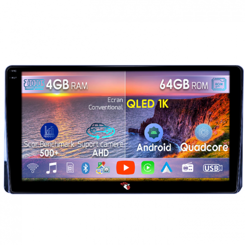 Highlander Kluger 2022 - Navigatie dedicata Toyota Highlander Kluger 2022, 4GB RAM 64GB ROM, Octacore, Android 14, Display QLED 1K 9", Carplay&Android Auto, SIM 4G, Ventilator Activ