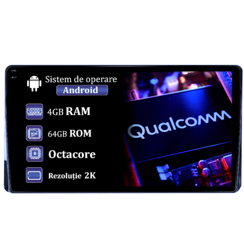 Navigatii Dedicate - Navigatie dedicata Toyota Highlander Kluger 2022, 4GB RAM 64GB ROM, Procesor Qualcomm Octacore, Android 14, Rezolutie 2K, Display QLED 9", DSP, Carplay&Android Auto, SIM 4G