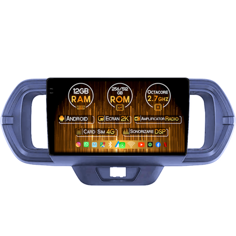 Navigatii Dedicate - Navigatie dedicata Toyota Passo 2016-2021, 12GB RAM 256GB ROM, Android 14, Rezolutie 2K, Display QLED, 10", DSP, Carplay, Android Auto, Internet, Youtube, Waze, Wi Fi, USB